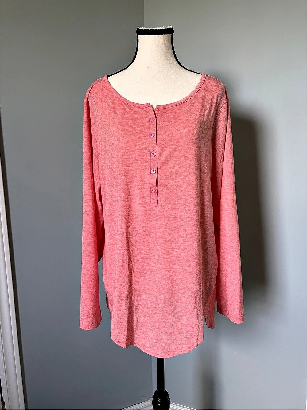 OMSJ Long Sleeve Tunic in Pink Size XL Like New